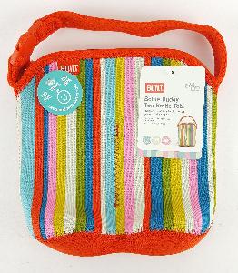 BOTTLE BUDDY TOTE PINK STRIPE